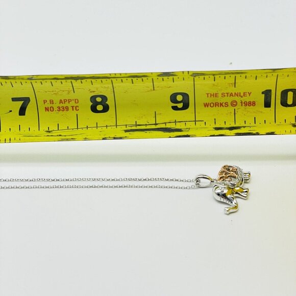 Elephant Charm Necklace GTR 925 Italy Diamond Chip Accents Original Tags Lucky - Picture 8 of 8